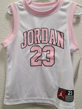 Jordan Kids' Sleeveless Jersey Only Tank Top - White/Pink